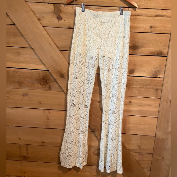Almost Famous Pants - Almost Famous Cream Lace Pants